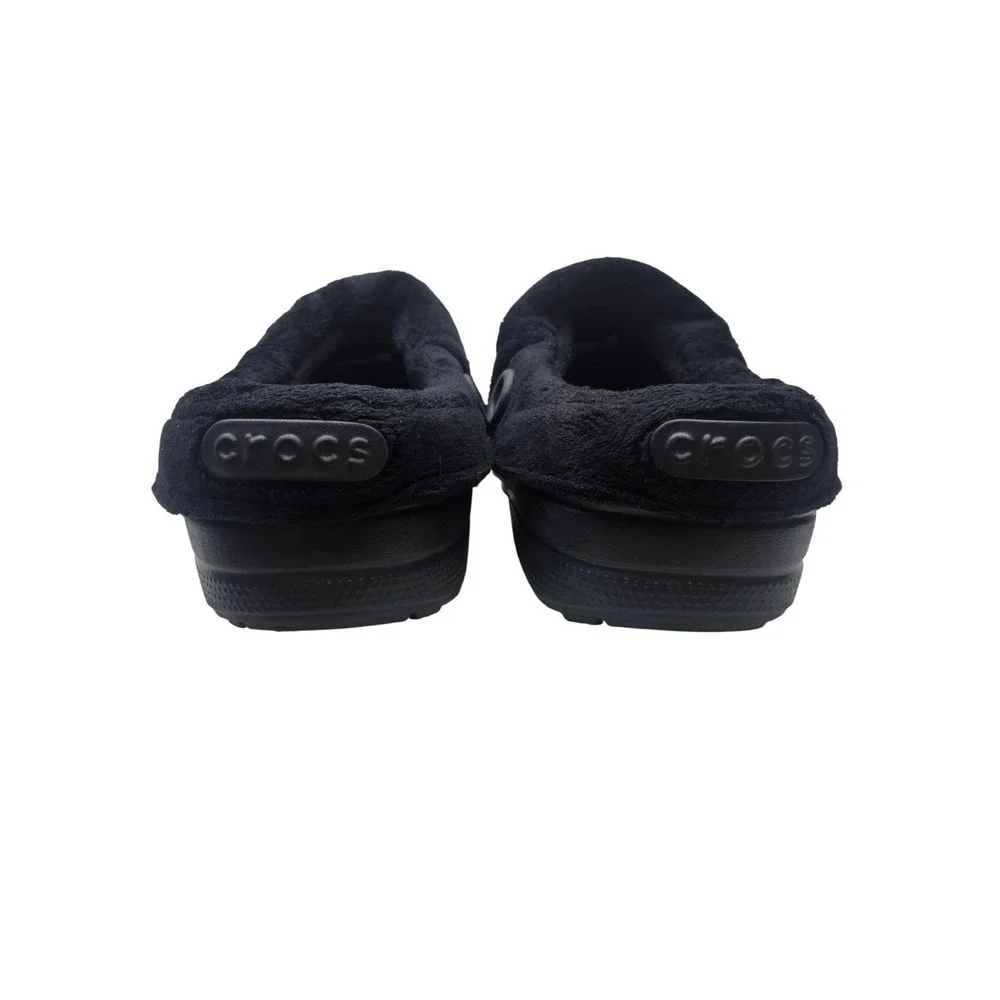 Crocs Classic Mammoth Luxe Radiance Black Faux Fur Lined Clogs Mens Size 13 Warm